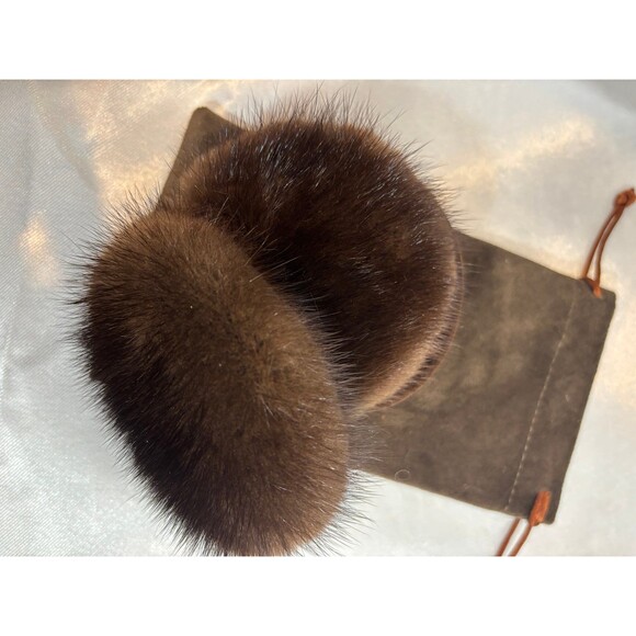 Womens Real Mink earmuffs foldable - Picture 7 of 9
